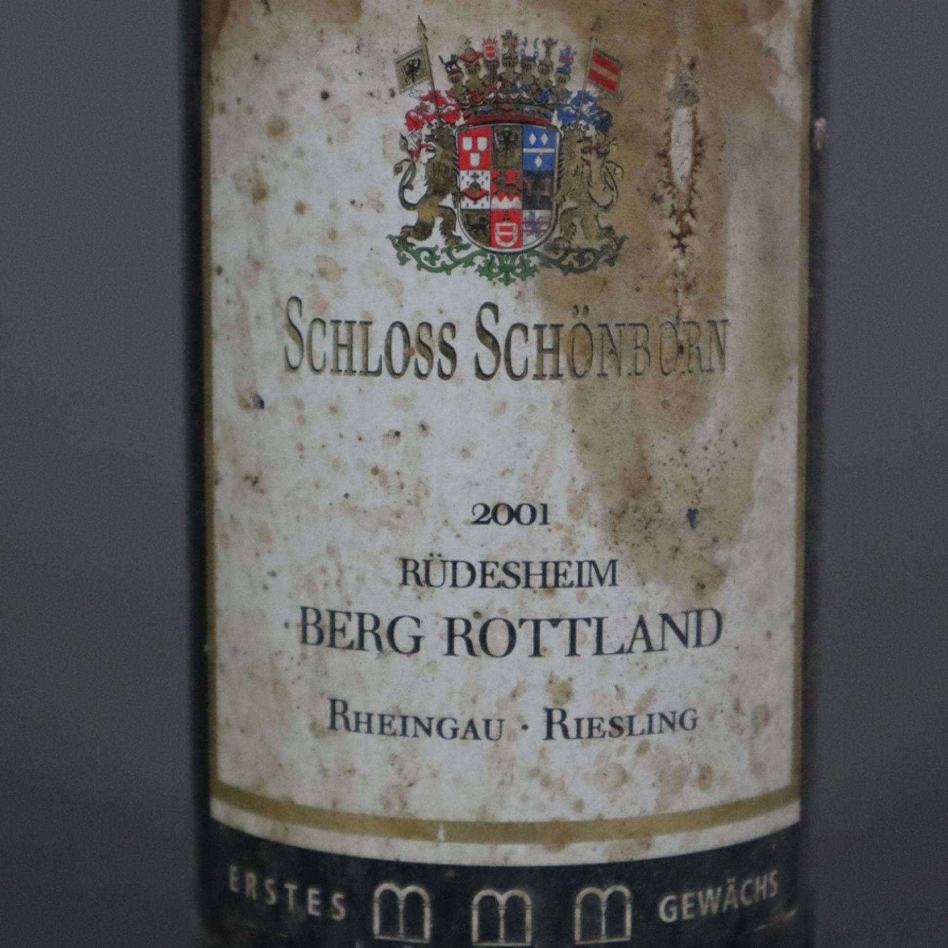 Wein - 2001 Rüdesheim Berg Rottland Riesling Erstes Gewächs Schloss Schönborn, Füllstand: Into Neck - Bild 4 aus 5