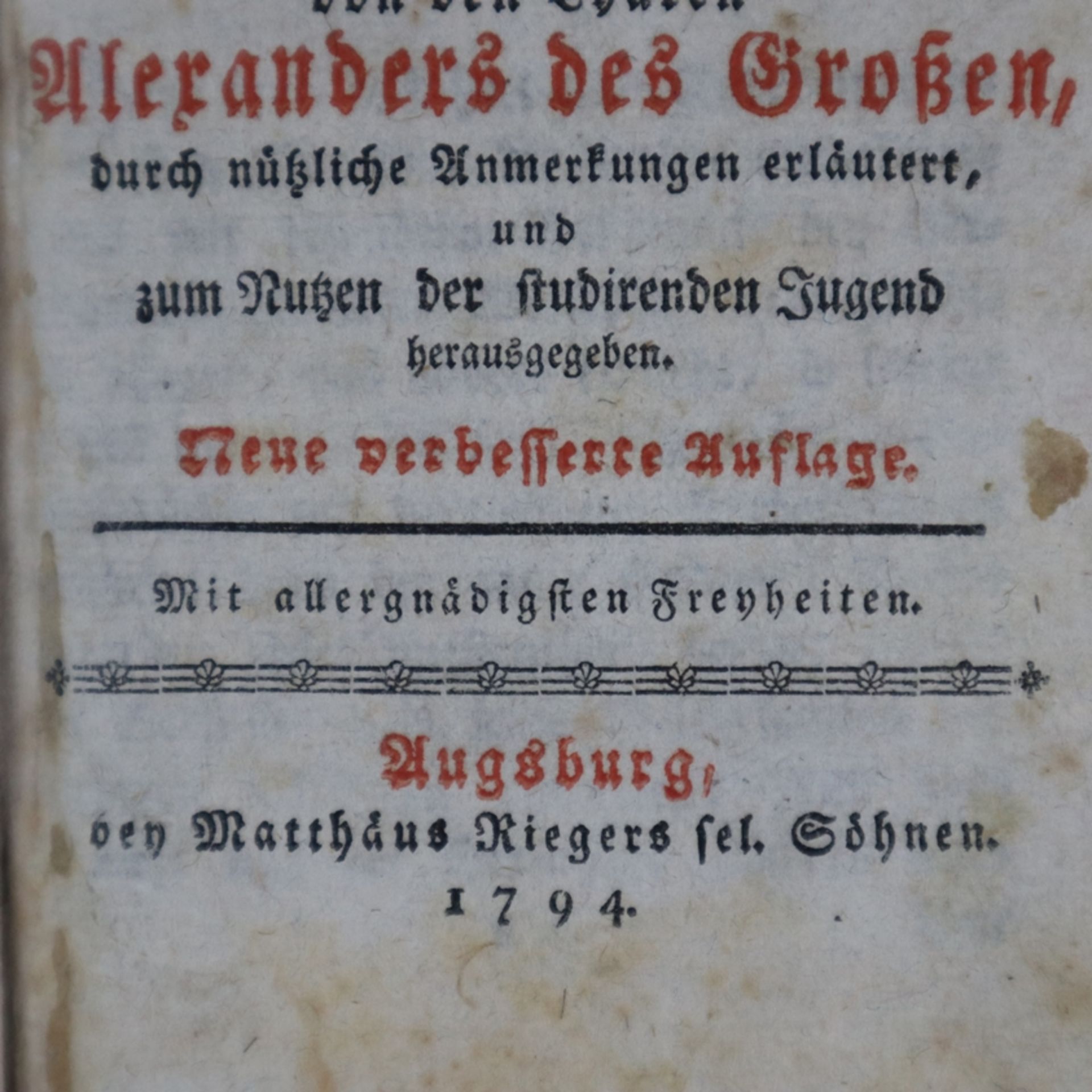 Rufus, Quintus Curtius - "De rebus gestis Alexandri Magni notis germanicis illustratus. = Die Gesch - Bild 3 aus 12