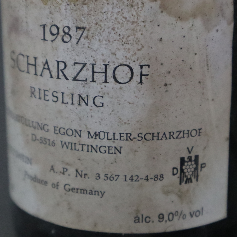 Wein - 3 Flaschen 1987 Egon Müller 'Scharzhof' Riesling, Mosel, Germany, 75 cl, Füllstand: Top Shou - Image 7 of 7