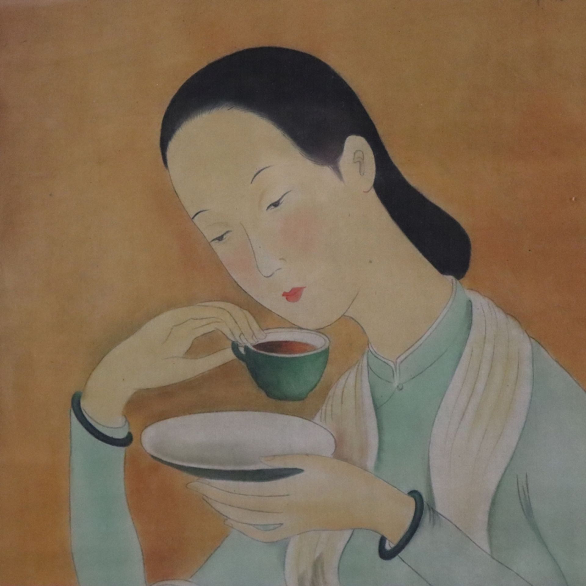 Kopist 20.Jh. - „Femme à la Tasse du Thé“/ „Dame mit einer Tasse Tee“ nach dem in den 1940er Jahren - Image 3 of 5