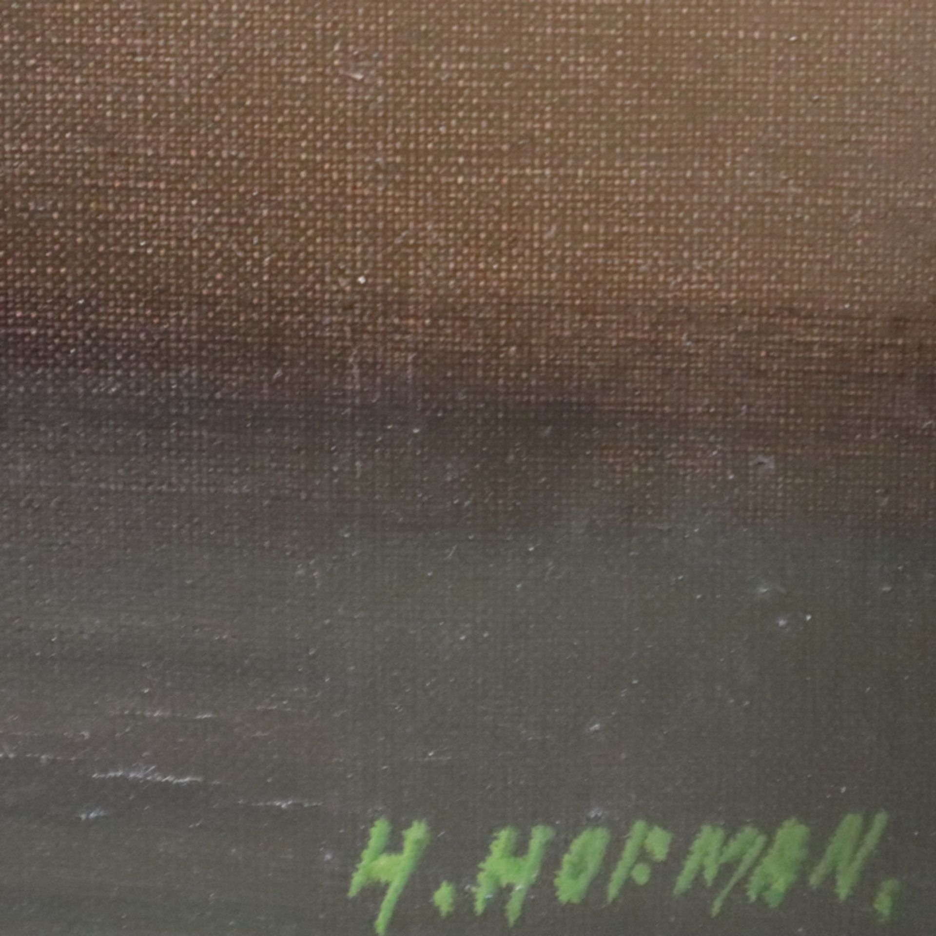 Hofman, H. - Sonnenblumen in Glasvase, Öl auf Leinwand, rechts unten signiert, ca. 50 x 70 cm, mit - Image 7 of 8