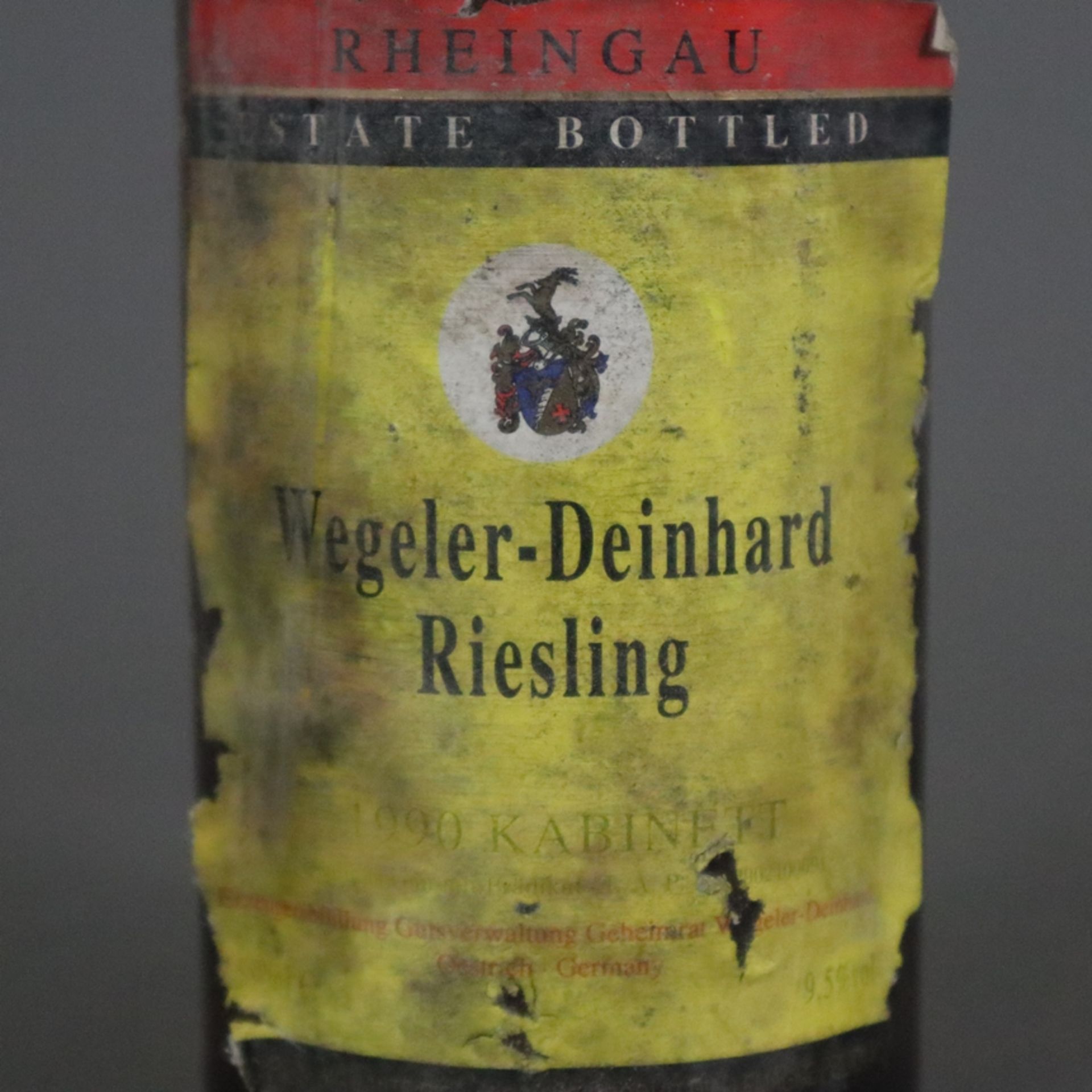 Wein - 1990 Weingüter Gutsverwaltung Geheimrat J. Wegeler Deinhard Riesling, Füllstand: Into Neck,  - Bild 4 aus 5