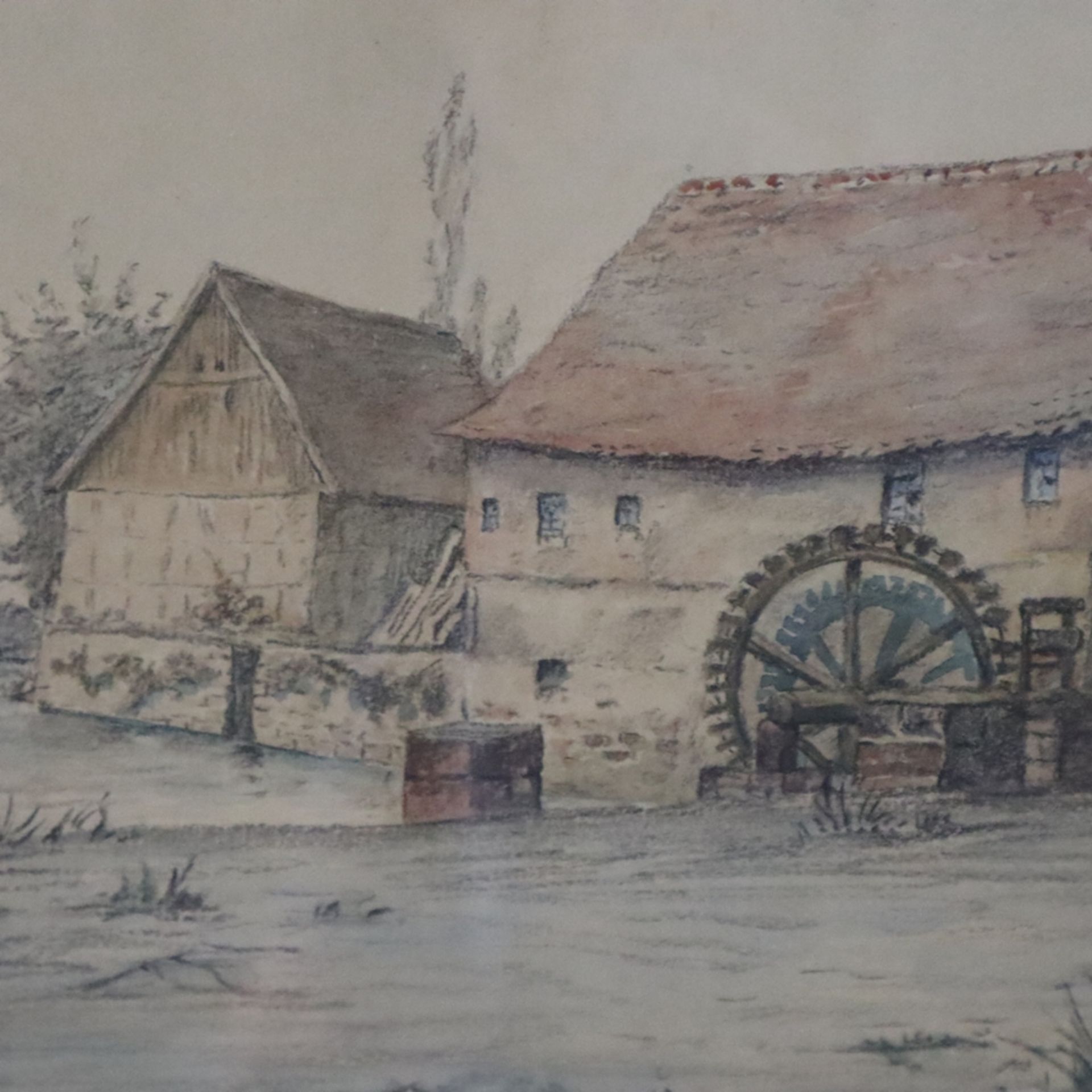 Luckhardt, Karl (1886 - Frankfurt a.M.- 1970) - An der alten Mühle, Aquarell auf Papier, unten link - Bild 6 aus 8