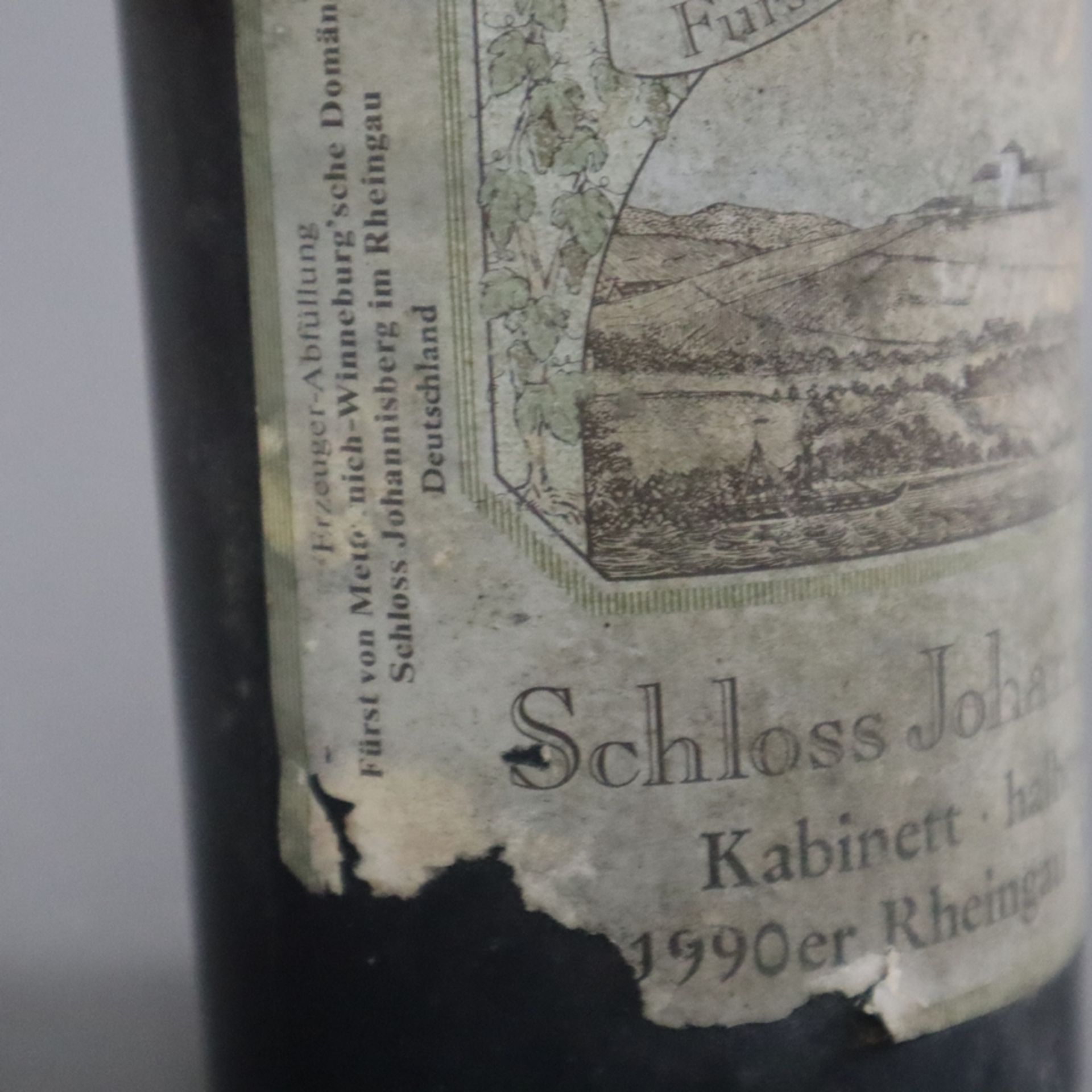 Wein - 1990 Schloss Johannisberg Riesling Kabinett (Rotlack), 1,5 l Magnum, Füllstand: Top Shoulder - Bild 5 aus 6