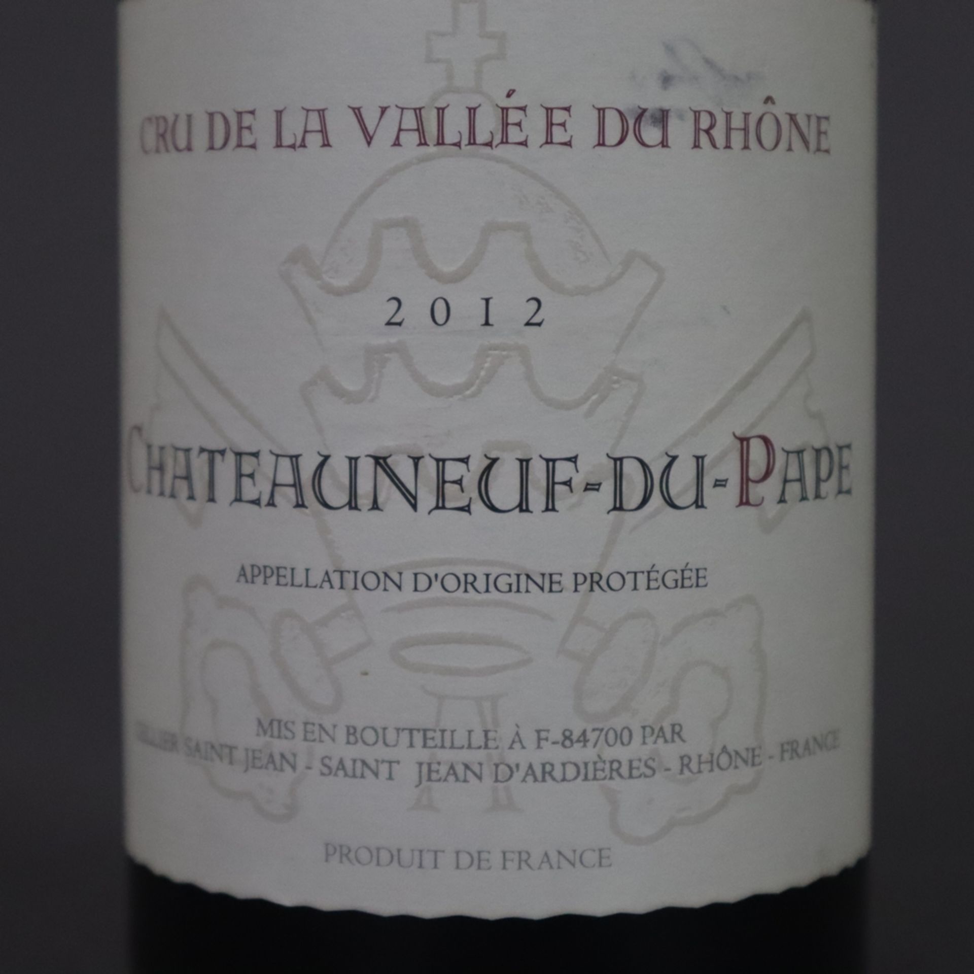 Wein - 2012 Cru de la Vallée du Rhône Châteauneuf-du-Pape Rhône, France, 75 cl, 14% - Bild 5 aus 6