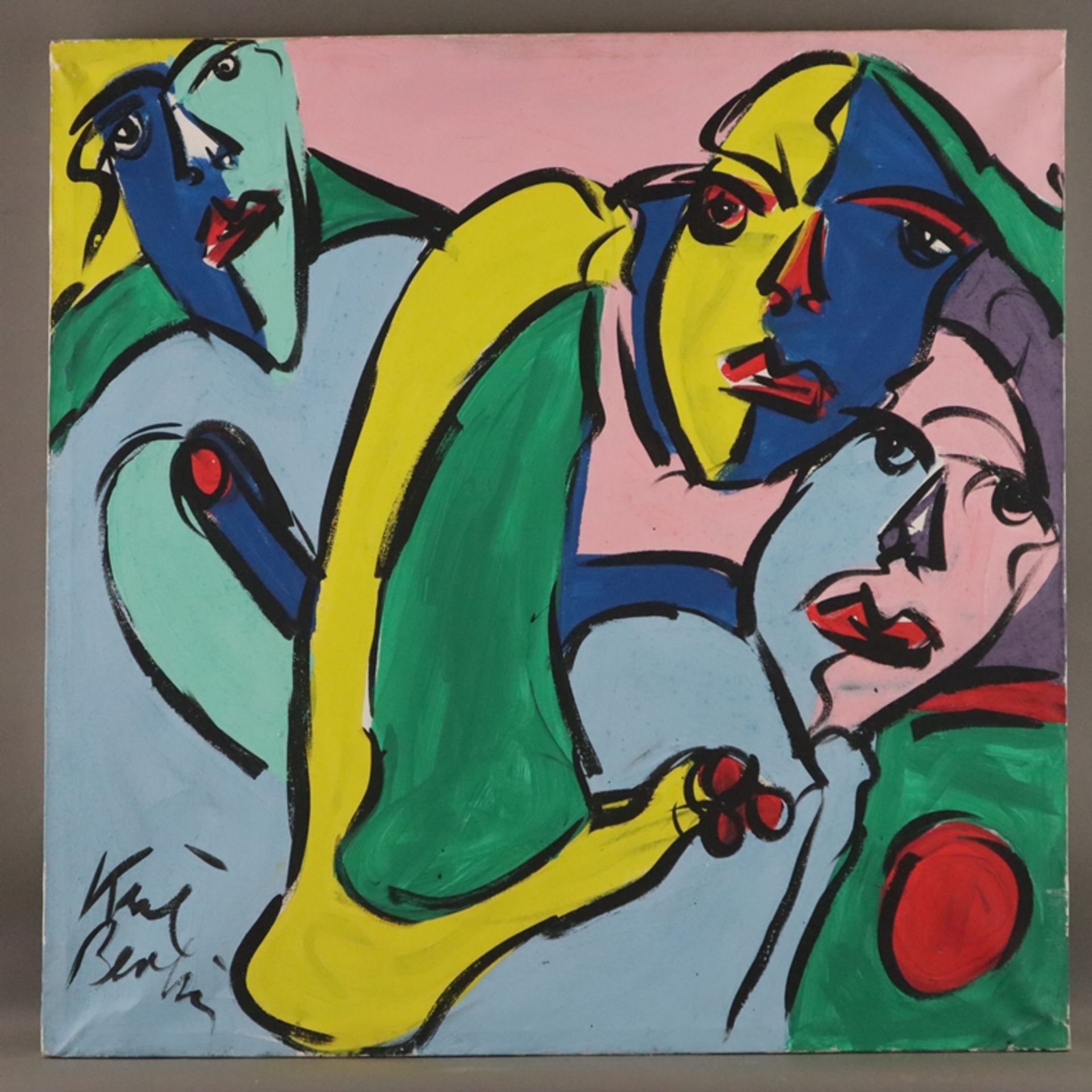 Keil, Peter Robert (geb.1942 Züllichau) - Expressives Gruppenportrait, wohl Familie des Künstlers,