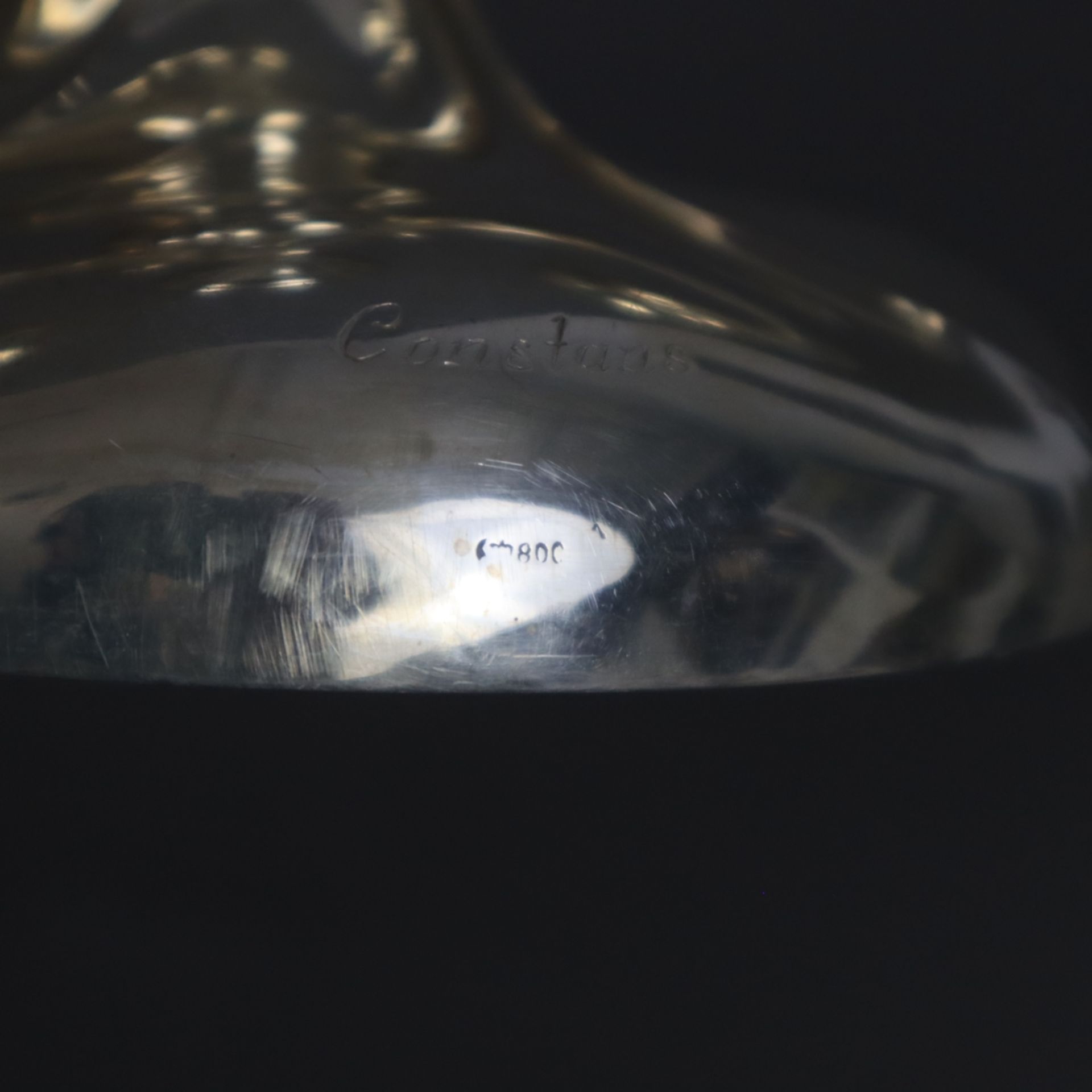 Kerzenständer - deutsch, 3-flammig, Silber 800/000, gepunzt „Halbmond Krone 800“, abnehmbare Tropfs - Bild 8 aus 8