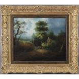 Howard, Vernon (1840-1902 ) - Romantische Landschaft mit Cottage, Öl auf Leinwand, rechts unten in 
