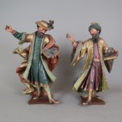 Zwei Figuren "Kosmas und Damian" - 20. Jh., Kunstguss, polychrom gefasst, Museumsreplikate, Darstel
