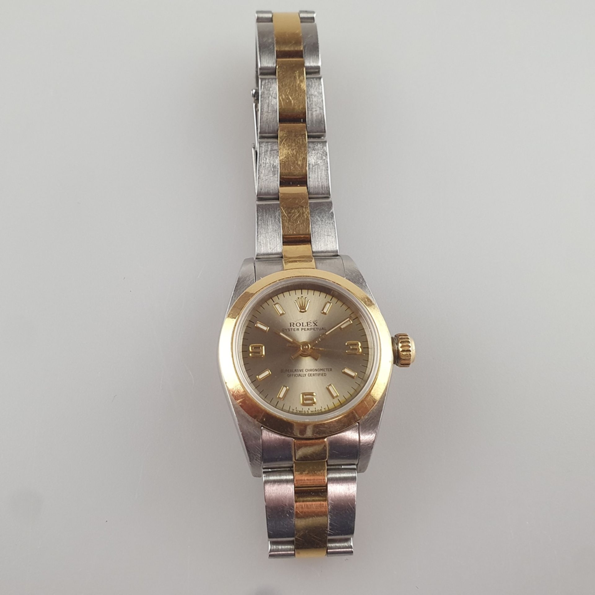 Rolex-Damenarmbanduhr - Oyster Perpetual, Datejust, bicolores Gehäuse und Armband aus 18K Gelbgold  - Bild 2 aus 10