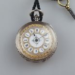 Taschenuhr mit Schlüsselaufzug - ca. 1880, handgraviertes Silbergehäuse mit monogrammierter Wappenk