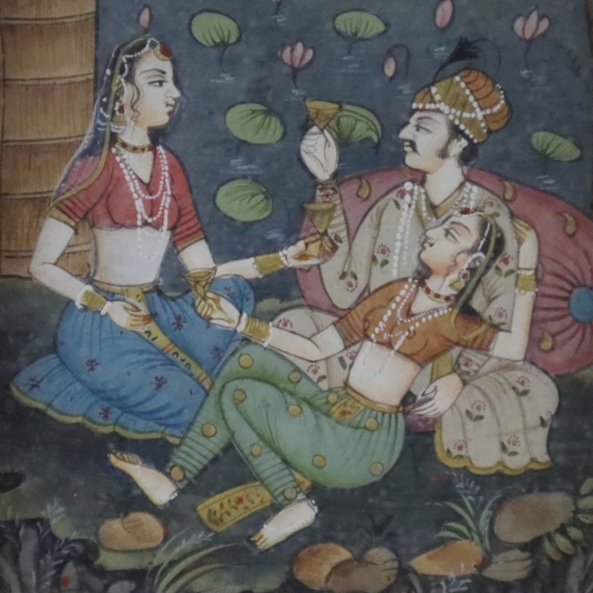 Konvolut indische (Miniatur-)Malereien - fünf unterschiedlich große Blätter, feine polychrome Bemal - Image 11 of 11