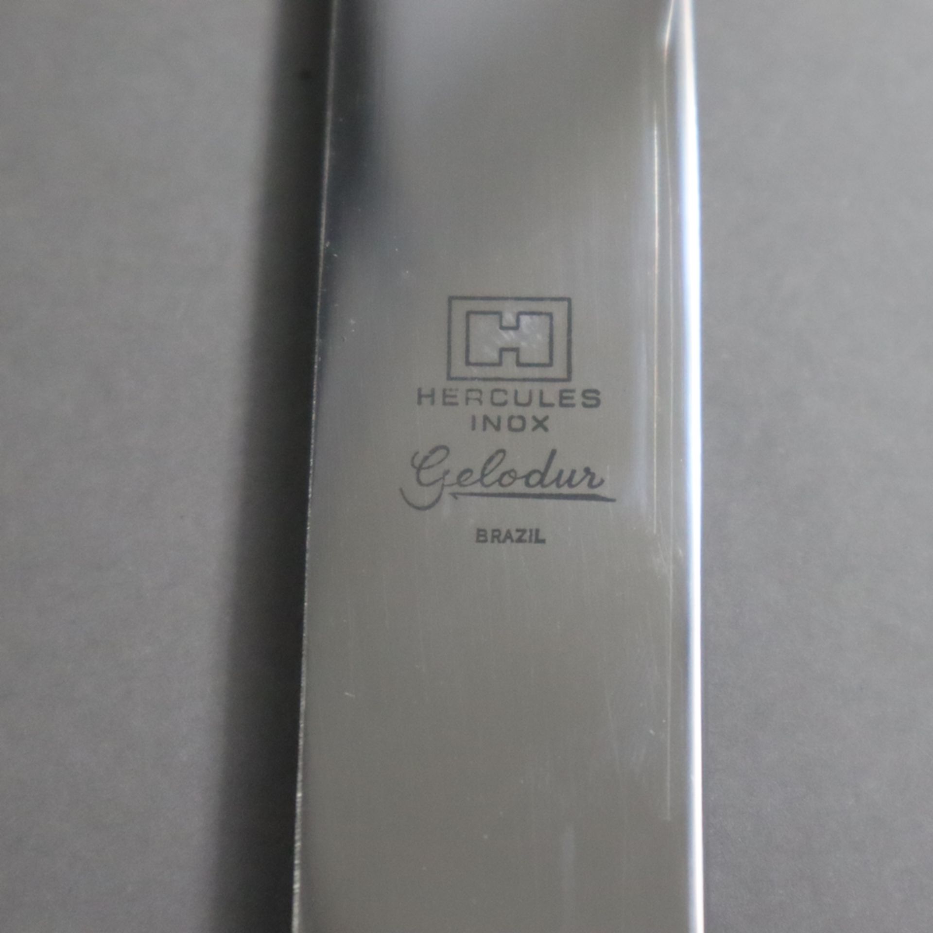 Gaucho-Dolch / Stiefelmesser - Brasilien 20. Jh., Herstellermarke auf der Klinge "HERCULES INOX Gel - Bild 3 aus 7