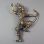 Gott Rama mit dem Bogen - wohl Thailand 19. Jh., Bronze, Reste der Vergoldung, vollrunde Darstellun