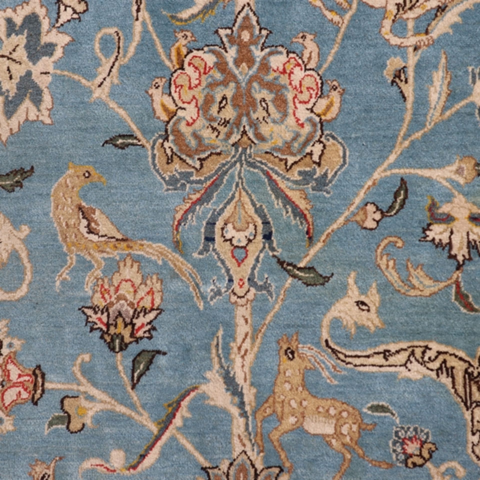 Orientteppich - 20. Jh., Wolle, in einer blaugrundigen Nische stilisiertes Lebensbaum-Motiv mit Tie - Bild 6 aus 7