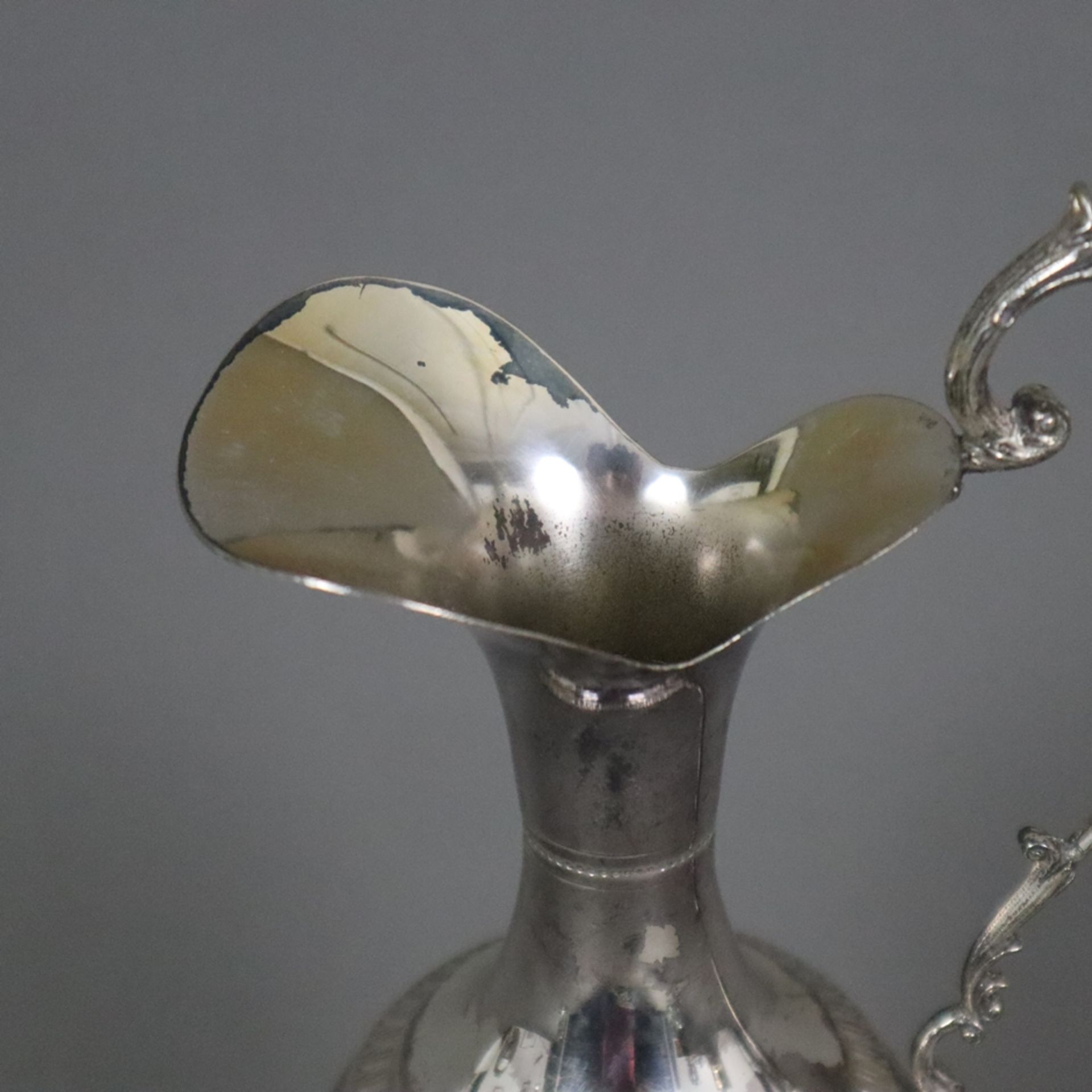 Ölkanne/Schenkkanne - Italien, 800er Silber, gestempelt, ovoider Korpus mit Schnabelausguss, geschw - Bild 2 aus 6