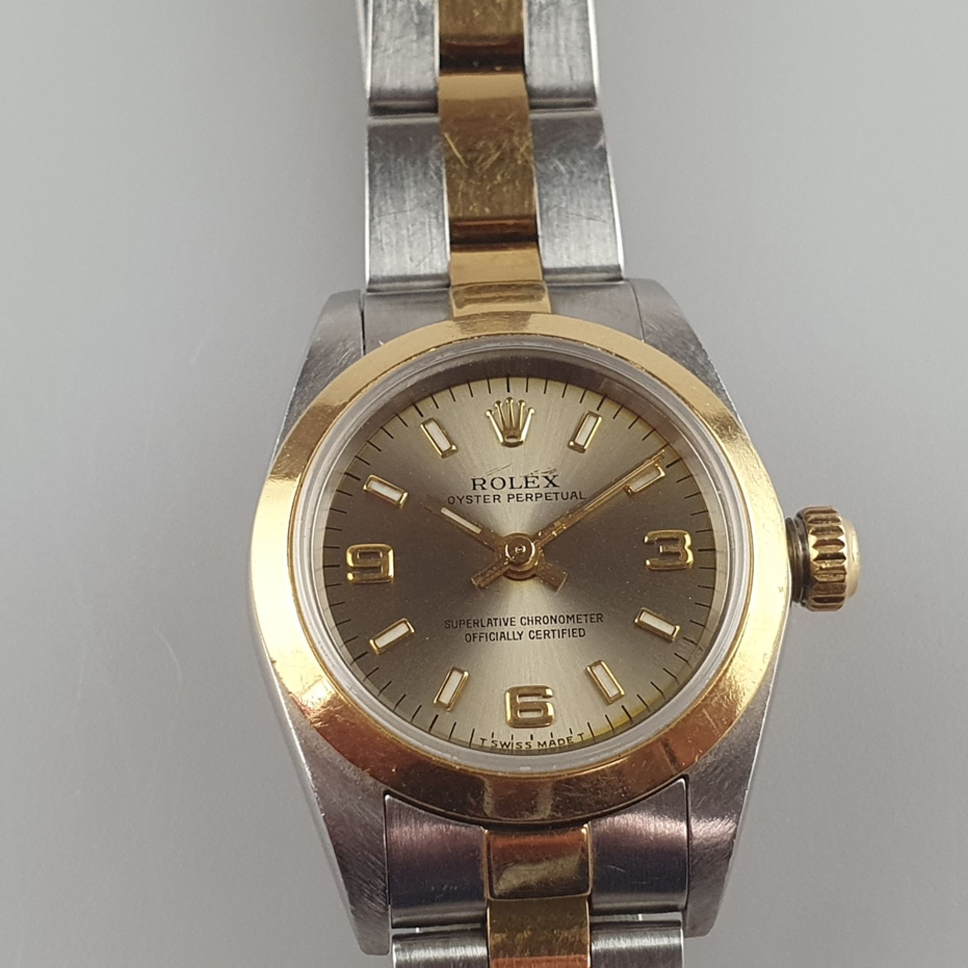 Rolex-Damenarmbanduhr - Oyster Perpetual, Datejust, bicolores Gehäuse und Armband aus 18K Gelbgold