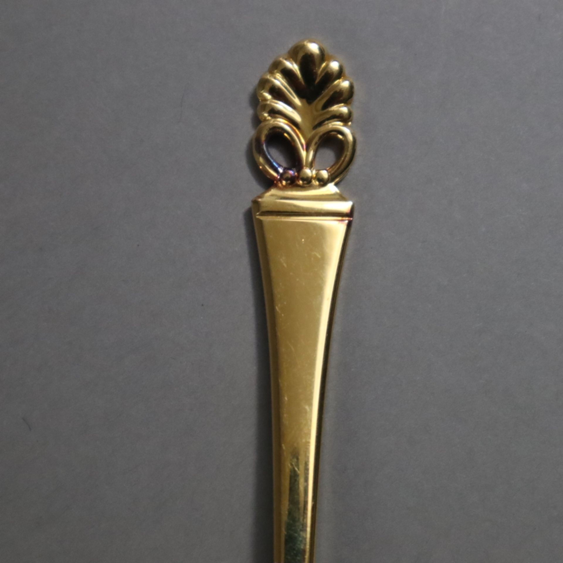 Konvolut Besteckteile - Form "Florentiner", "Wilkens", 800 Silber, vergoldet, punziert: MZ /WILKENS - Bild 4 aus 6