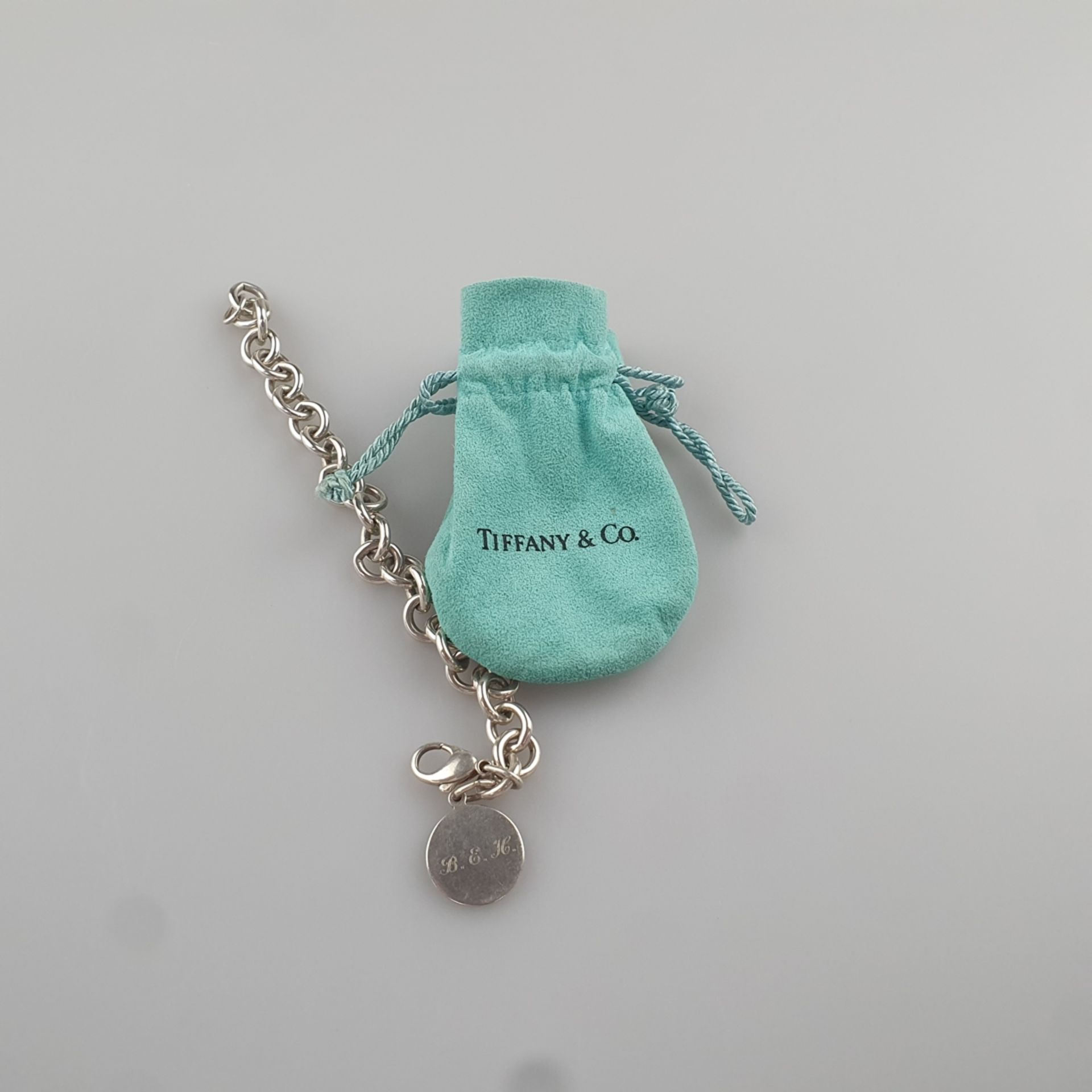 Tiffany-Armband mit Plakette - Tiffany & Co., Sterling Silber, 925/000, angehängte runde Plakette v - Bild 4 aus 4