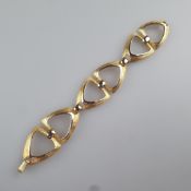 Vintage-Bicolor-Armband - TRIFARI / USA, 1950/60er Jahre, gold-/silberfarbenes Metall, meist satini
