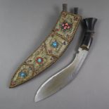 Khukuri / Kukri-Messer mit verzierter Scheide - Messer, Nepal, 1.Hälfte 20.Jh., typisch geformte, k