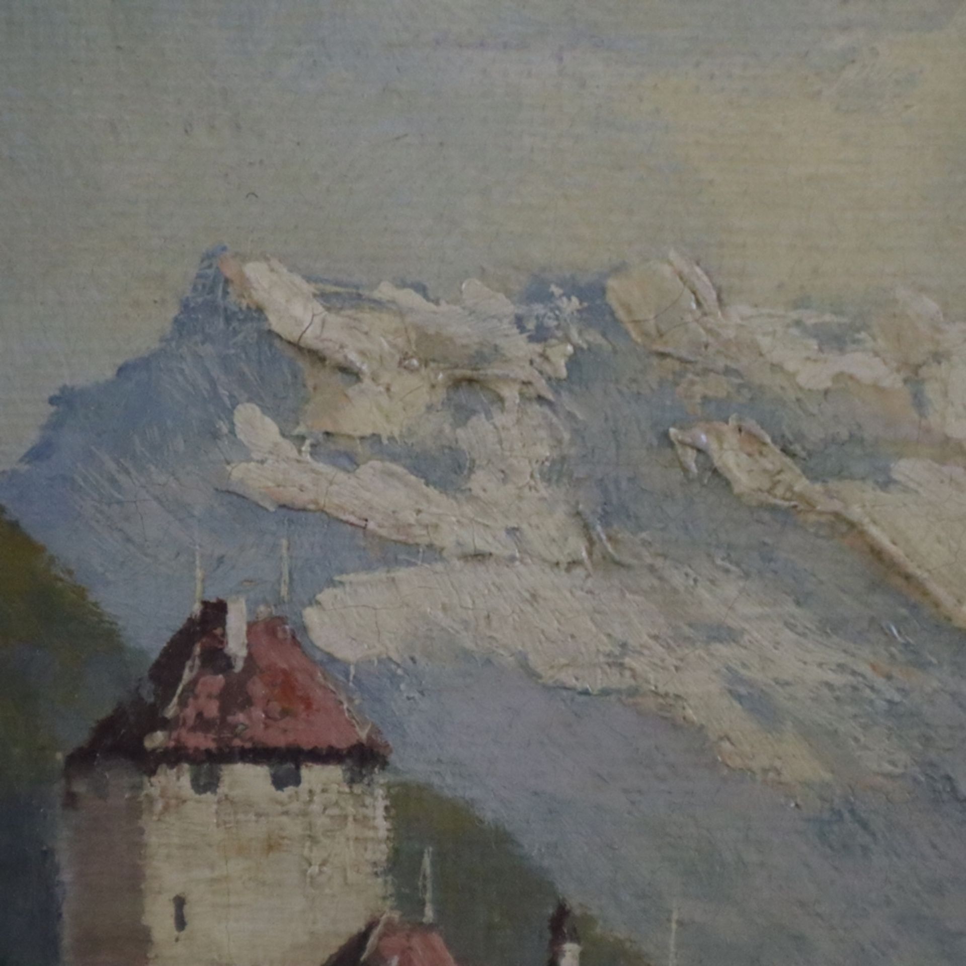 Gross-Sattelmair, Karl (1881-1930) - Schloss Chillon am Genfersee, Öl auf Leinwand, unten rechts si - Image 7 of 10