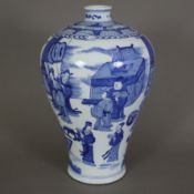 Meipingvase - China, 20. Jh., bauchige Vase aus weißem Porzellan, kurzer Hals mit leicht ausgestell