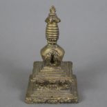 Kleine Stupa - Indien/Nepal, Bronzelegierung, H: ca. 12 cm, Gewicht ca. 595 g