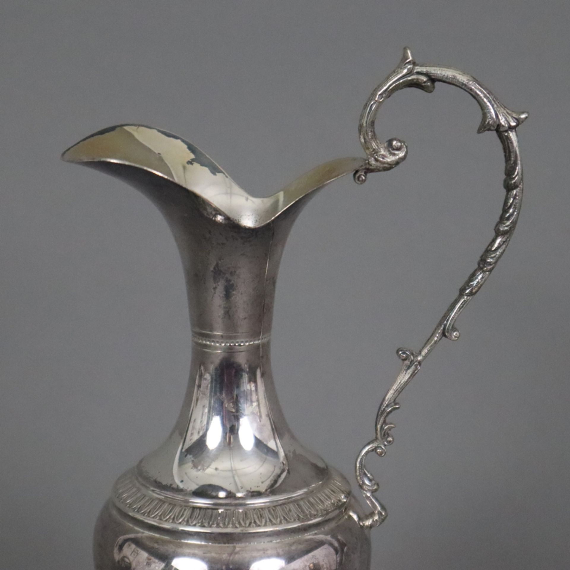 Ölkanne/Schenkkanne - Italien, 800er Silber, gestempelt, ovoider Korpus mit Schnabelausguss, geschw - Bild 3 aus 6