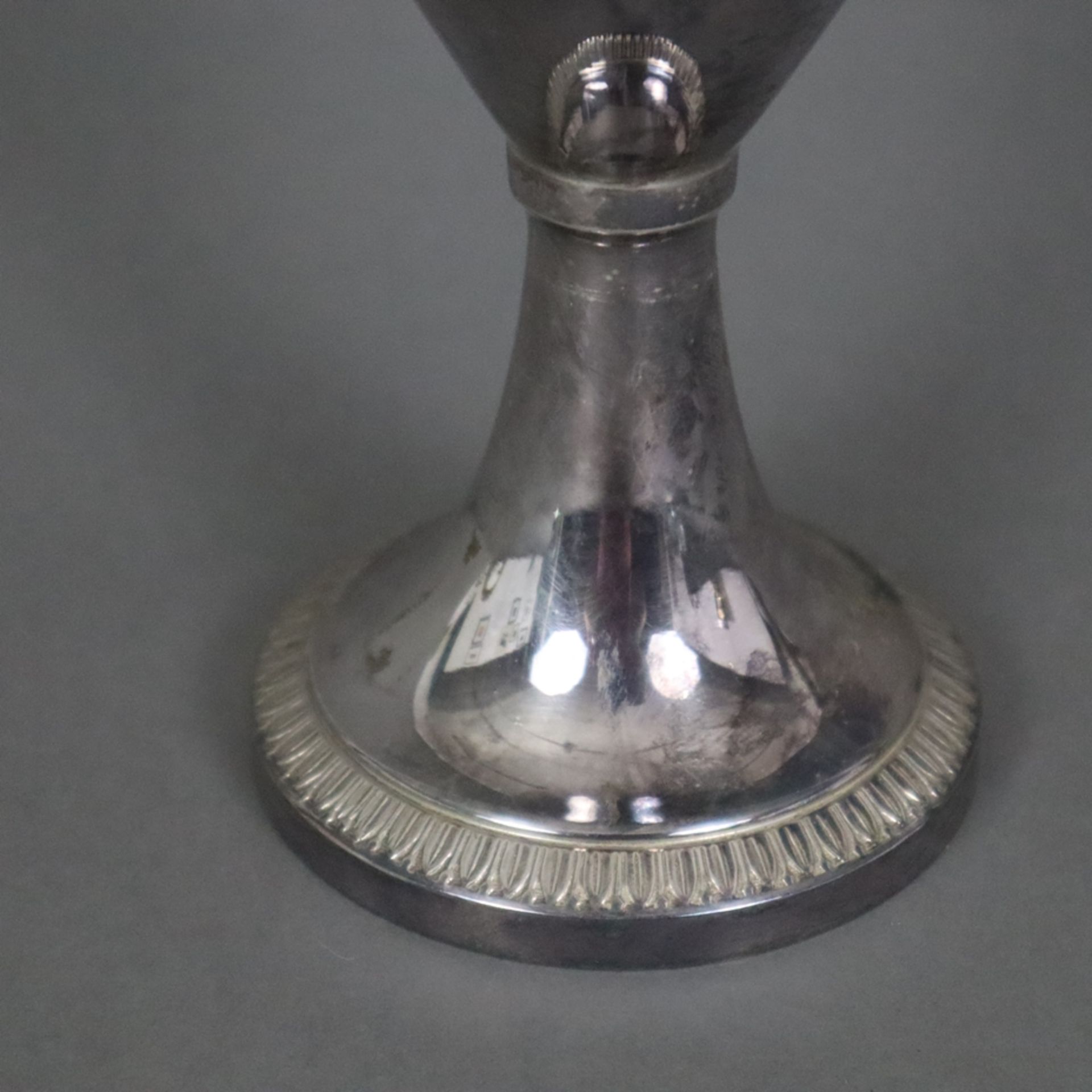 Ölkanne/Schenkkanne - Italien, 800er Silber, gestempelt, ovoider Korpus mit Schnabelausguss, geschw - Bild 5 aus 6