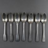 Konvolut Biedermeier-Suppenlöffel - 19. Jh. 12 Lot Silber, 7 Stück, diverse Ausführungen und Herste