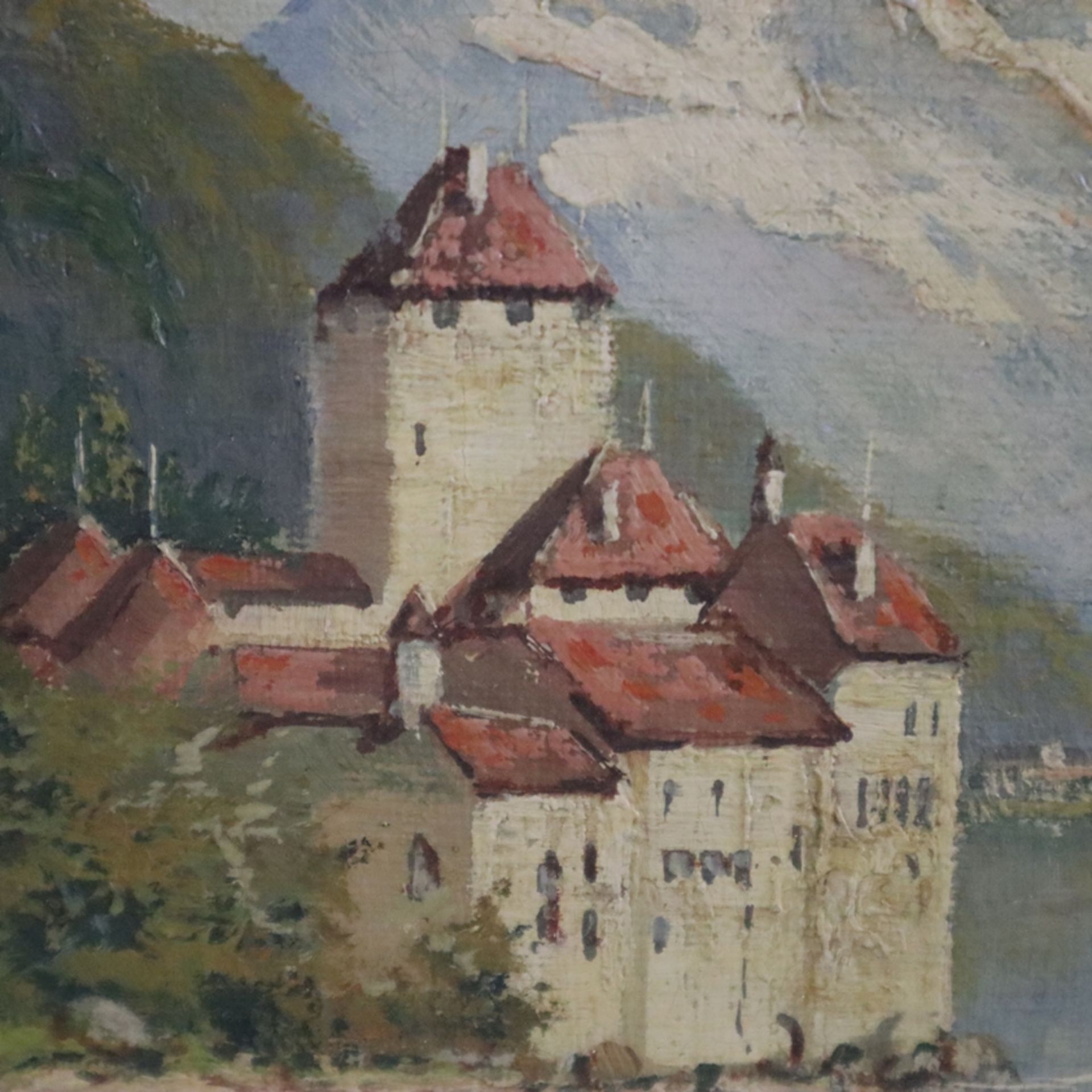 Gross-Sattelmair, Karl (1881-1930) - Schloss Chillon am Genfersee, Öl auf Leinwand, unten rechts si - Image 4 of 10