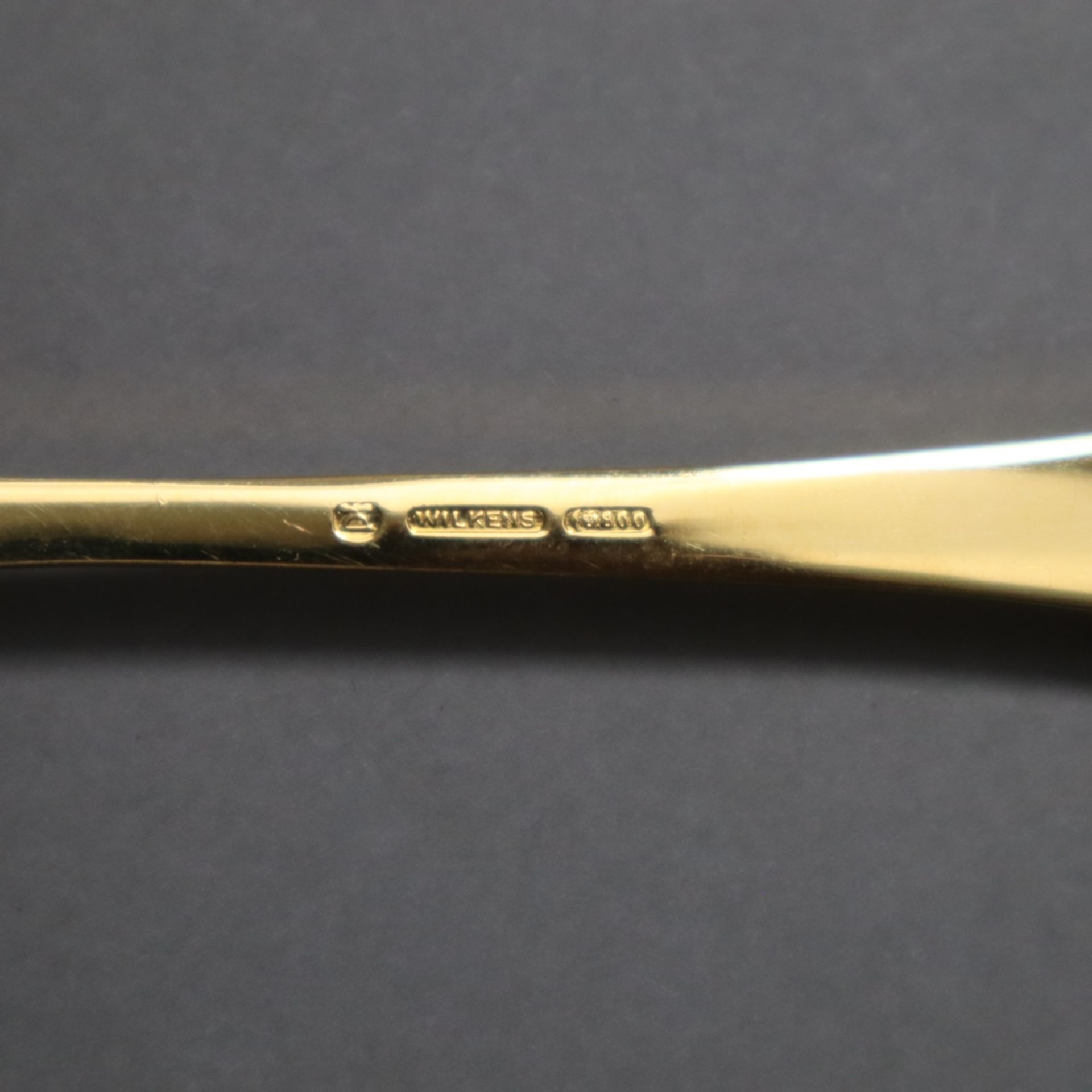 Konvolut Besteckteile - Form "Florentiner", "Wilkens", 800 Silber, vergoldet, punziert: MZ /WILKENS - Bild 5 aus 6