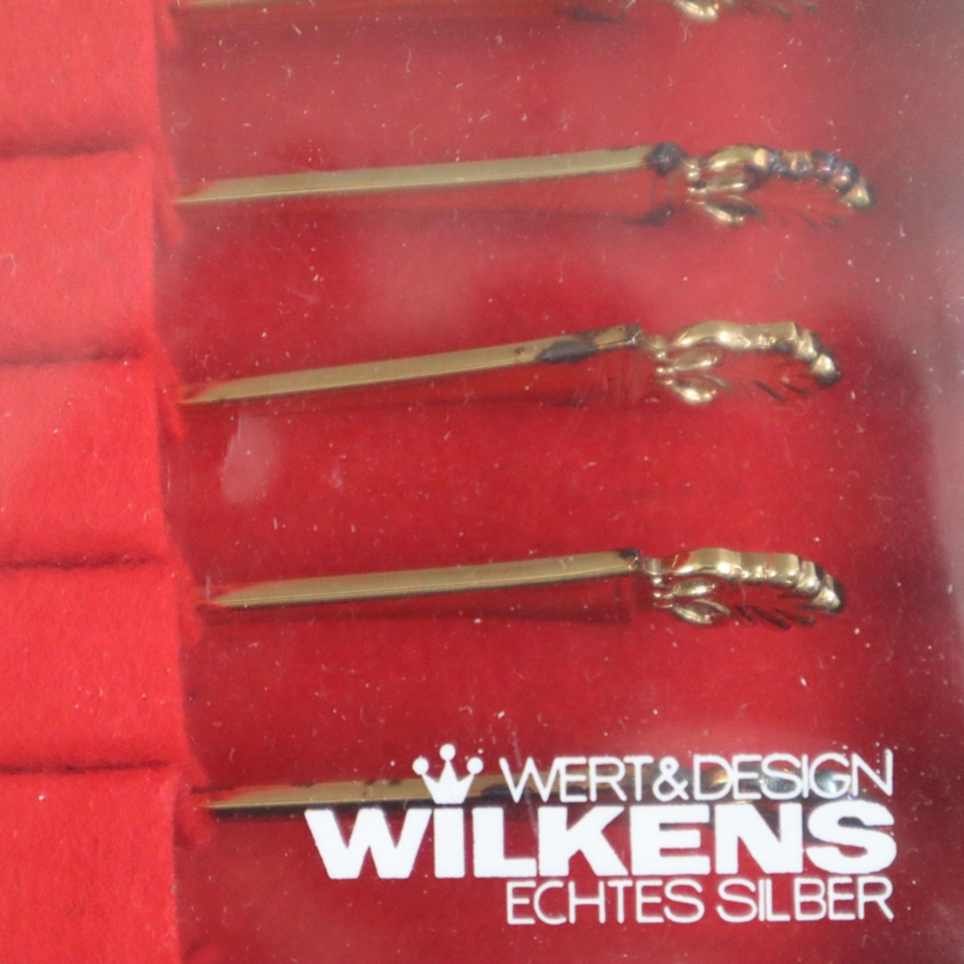 Konvolut Besteckteile - Form "Florentiner", "Wilkens", 800 Silber, vergoldet, punziert: MZ /WILKENS - Bild 6 aus 6