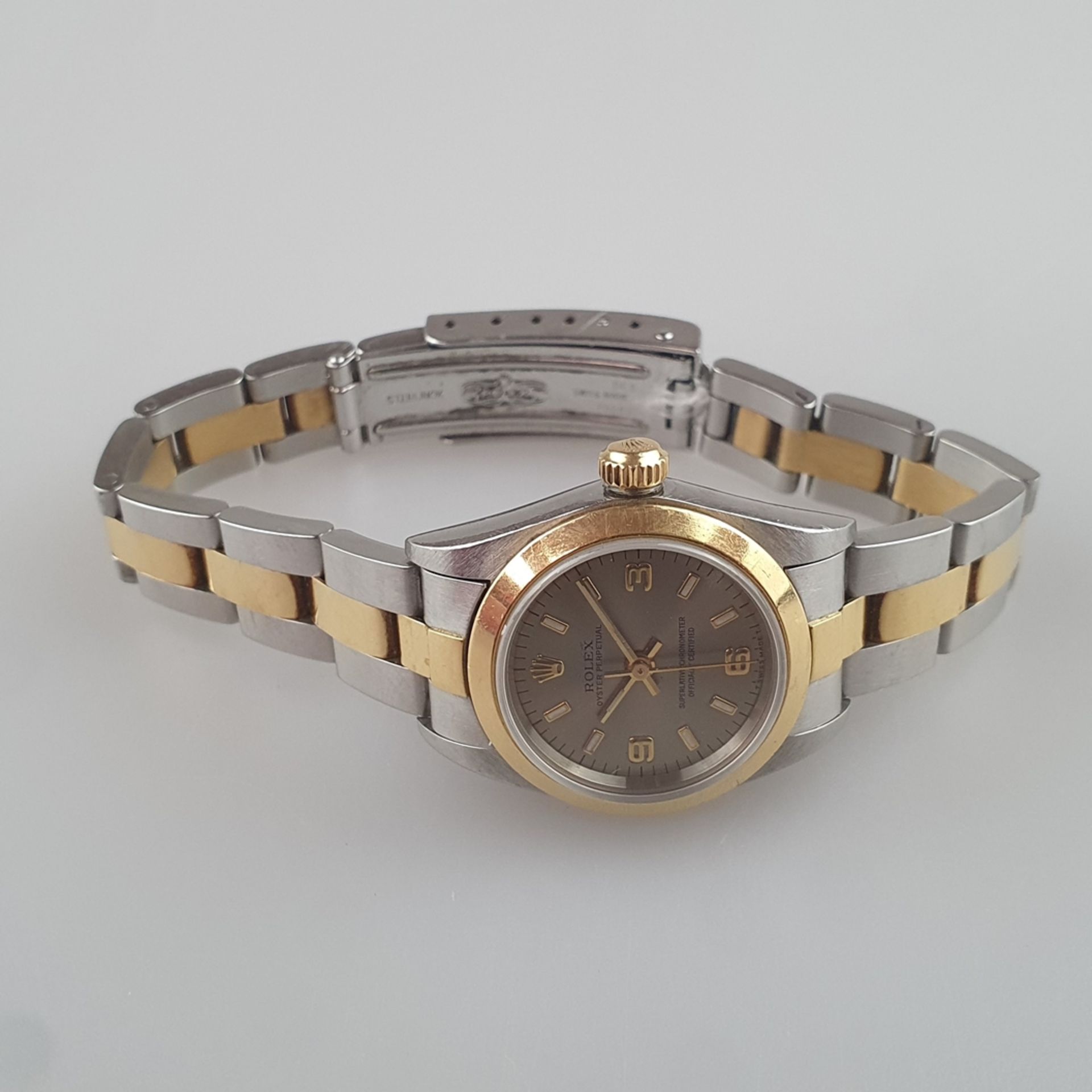 Rolex-Damenarmbanduhr - Oyster Perpetual, Datejust, bicolores Gehäuse und Armband aus 18K Gelbgold  - Bild 3 aus 10
