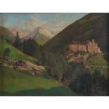 Felix-Schulze, Arthur (1874 Naunhof - 1945 Leipzig) - Burgansicht in malerischer Gebirgslandschaft,
