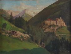 Felix-Schulze, Arthur (1874 Naunhof - 1945 Leipzig) - Burgansicht in malerischer Gebirgslandschaft,