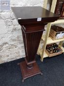 ANTIQUE MAHOGANY PLINTH FOR BUST