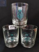 3 ROYAL ULSTER CONSTABULARY GLASSES