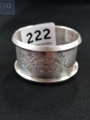 SILVER NAPKIN RING WITH HALLMARKS FOR CHESTER