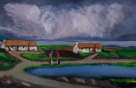 J.BINGHAM OIL ON BOARD 'MORNING DONEGAL' 20 X 30 INCHES