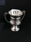 SMALL SILVER TROPHY - TWICKENHAM LAWN TENNIS CLUB LADIES DOUBLES - HALLMARKED LONDON