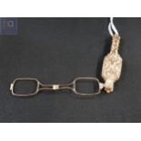 PAIR OF ANTIQUE 10 CARAT GOLD FOLDING SPECTACLES WITH SPRING ACTION CIRCA 15.1 GRAMS