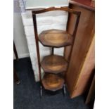 VINTAGE FOLDING 3 TIER WOODEN CAKE STAND