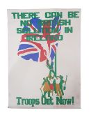 HAND SCREEN PAINTED REPUBLICAN POSTER - TROOPS OUT NOW