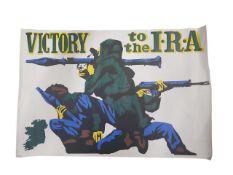 HAND SCREEN PAINTED REPUBLICAN POSTER - VICTORY TO THE IRA