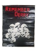 HAND SCREEN PAINTED REPUBLICAN POSTER - REMEMBER DERRY