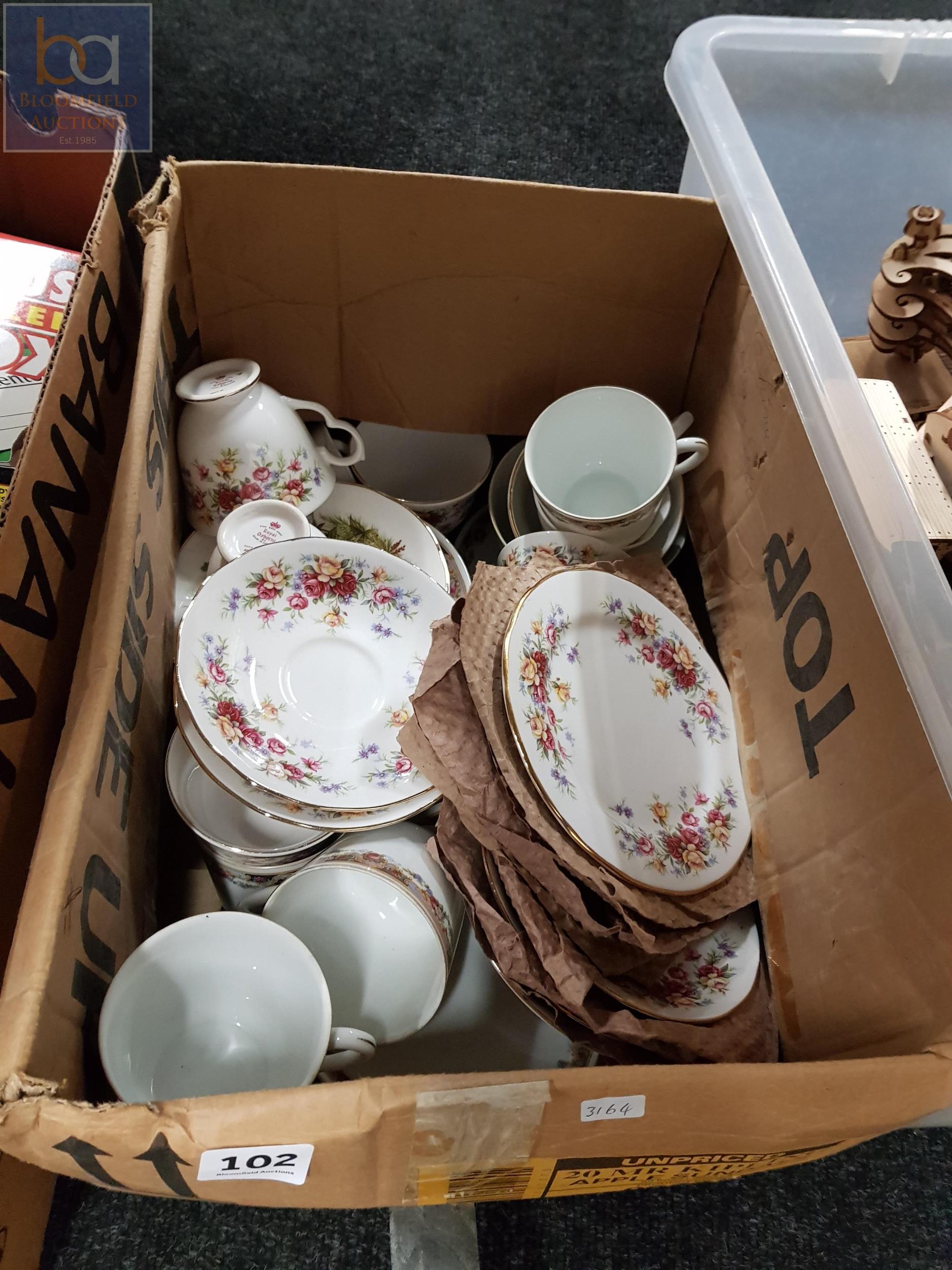 BOX LOT OF PART TEASETS