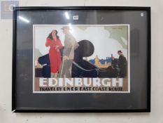 LARGE FRAMED REPRODUCTION RAILWAY POSTER