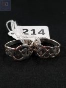 2 SILVER CELTIC STYLE RINGS